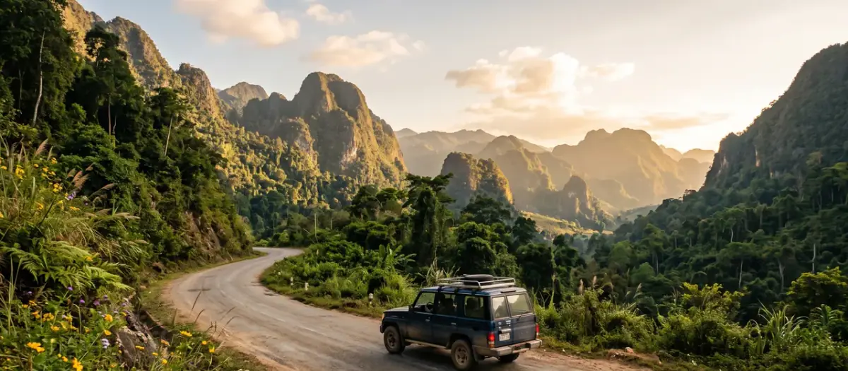 Driving in Laos