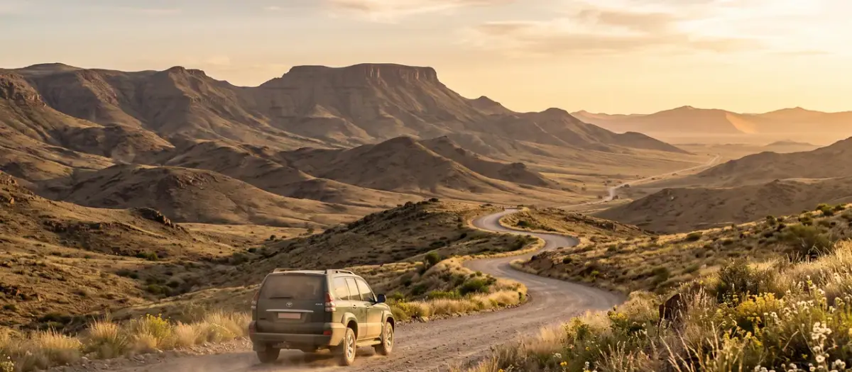 Driving in Namibia